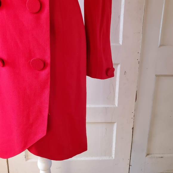 ANN TAYLOR Old School Red Long Pea Coat - Picture 4 of 8